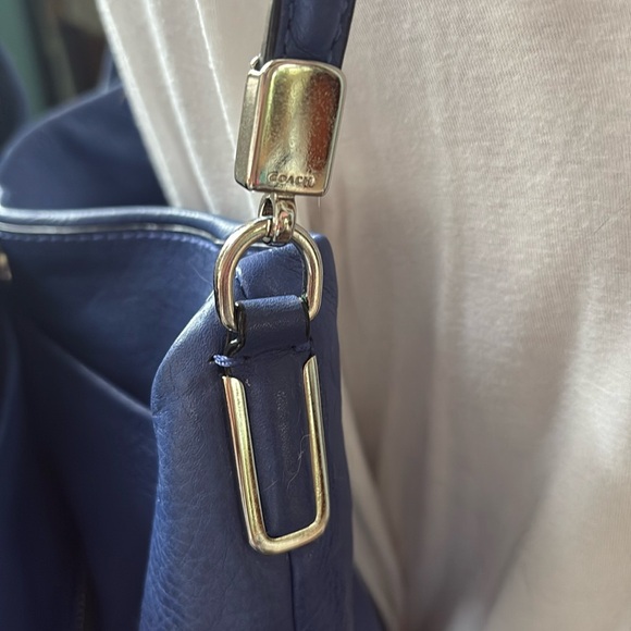 Coach  Madison Phoebe  pebble leather Royal blue  triple compart. Shoulder Bag - Picture 8 of 17